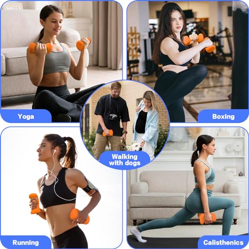HXD-ERGO Ergonomic Dumbbells Weights Set-Hand Weights for Women at Home, Ear Dumbbells Weights for Pilates, Yoga, Jogging,StrengthTraining - color: 8 LBS