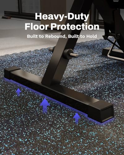 AIRHOP 0.79in Thick 48 Sq Ft Exercise Equipment Mats, 12 Tiles Upgraded Rubber Top with High Density EVA Foam, Large Interlocking Puzzle Gym Flooring for Home Gym, Heavy Weight Workout,Black & Blue