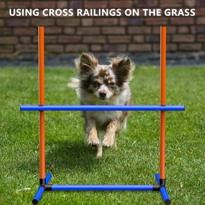 4Set Dog Agility Jumps Hurdle Course Training Equipment for Dogs, Indoor Outdoor Backyard Exercise Equipment