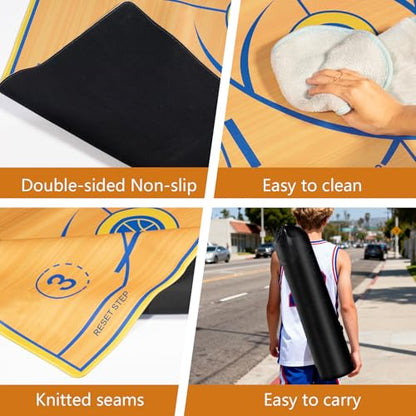 Portable Basketball Footwork Training Mat, Basketball Training Equipment, Agility Footstep Training Mat, Durable Non-Slip Basketball Footwork Training Equipment for All Ages to Improve Speed, Strength and Coordination
