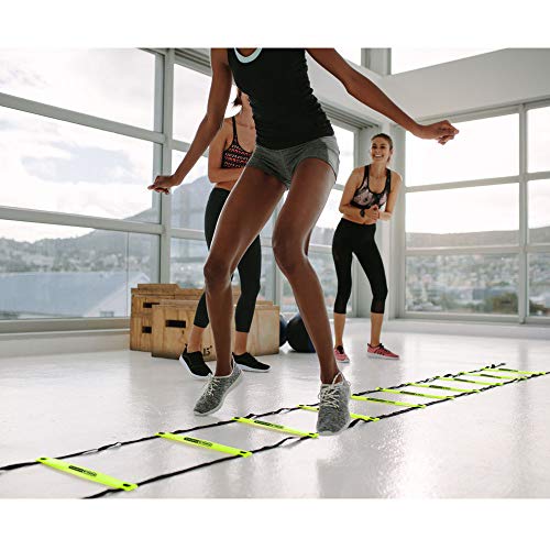 HolaHatha Adjustable Agility Ladder, 20' Sports Training Equipment with 12 Rungs for Speed Fitness - Football, Baseball, Soccer and Running Drills