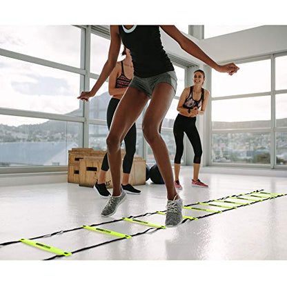 HolaHatha Adjustable Agility Ladder, 20' Sports Training Equipment with 12 Rungs for Speed Fitness - Football, Baseball, Soccer and Running Drills