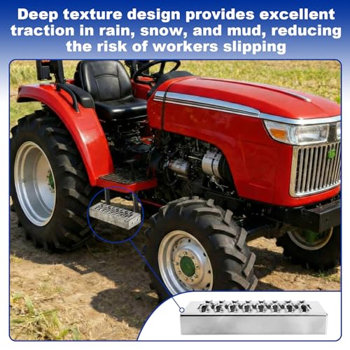 Outus 1 Pcs Truck Step Heavy Duty Aluminum Alloy Bolt On Step for Farm Tractor Trailer Pickup Work Truck, Non Slip Tire Platform 12 x 4.75 in, Industrial Utility Vehicle Ladder