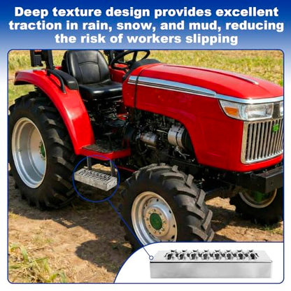Outus 1 Pcs Truck Step Heavy Duty Aluminum Alloy Bolt On Step for Farm Tractor Trailer Pickup Work Truck, Non Slip Tire Platform 12 x 4.75 in, Industrial Utility Vehicle Ladder
