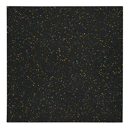 Genaflex Pro Heavy Duty Thick Rubber Gym Floor Tiles High Density Shock Absorbent Laminated Deadlift Mats - 1" Thick X 20" W X 20" L - 2.7 Sq. Ft. (Tan/Black, 1 Tile - 2.7 Sq. Ft.) - color: Tan/Black