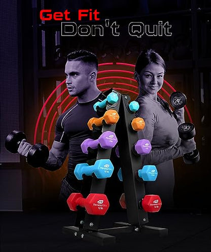Dumbbells Storage Rack Neoprene Dumbbells Weight Rack - 2.0MM Thickness Weight Organizer Stand for Home Gym - Easy Assembly