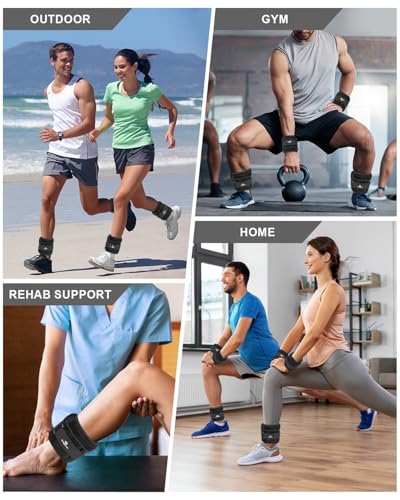 Fragraim Adjustable Ankle Weights 1-3/4/5/6/8/10/12/15/20 LBS Pair with Removable Weight for Jogging, Gymnastics, Aerobics, Physical Therapy - color: Black, style: 2 lbs each( 4 lbs pair)