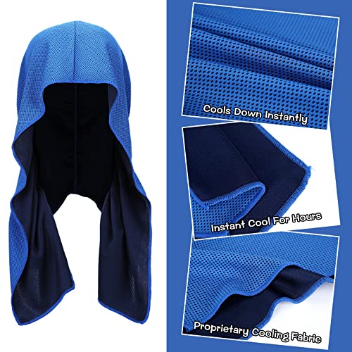 Bencailor 6 Pcs Cooling Hoodie Sport Cooling Towels - color: Gray/Royal Blue/Black