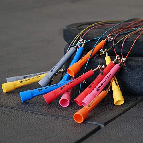 WOD Nation Adjustable Speed Jump Rope For Men, Women & Children - Blazing Fast Fitness Skipping Rope Perfect for Boxing, MMA, Endurance - color: Black