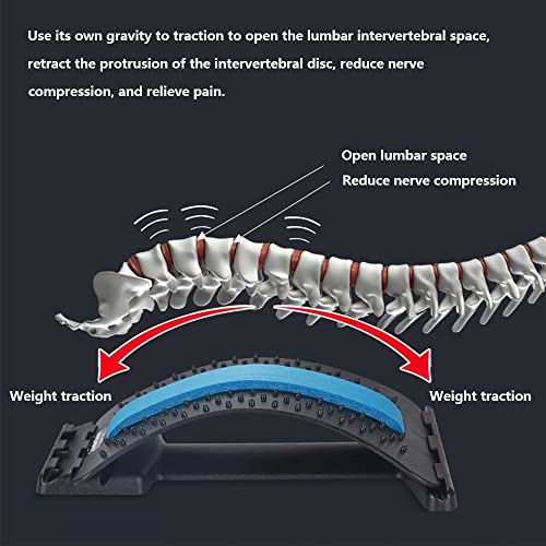 Back Massager Stretcher Equipment Massage Tools Magic Stretch Fitness Lumbar Support Relaxation Spine Pain Relief (Blue)