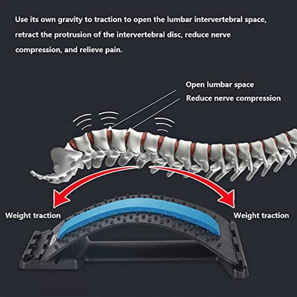 Back Massager Stretcher Equipment Massage Tools Magic Stretch Fitness Lumbar Support Relaxation Spine Pain Relief (Blue)