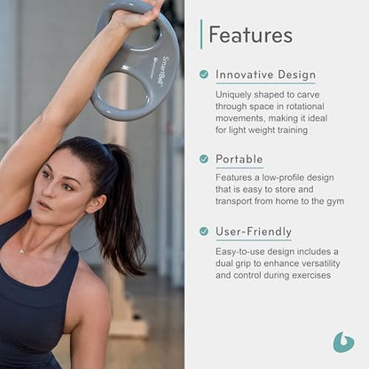 Balanced Body SmartBell Ergonomic Two-Handed Pilates Exercise Weight, Pilates Dumbbell, Exercise Equipment for Home Gym or Pilates Studio Use - color: Gray