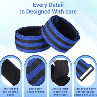 2 Pack Blood Flow Restriction Bands, BFR Booty Band for Women Men Glutes, Occlusion Training Bands for Butt Lift Squats Thighs, Adjustable Resistance Band, Pro Muscle Growth Straps for Fitness