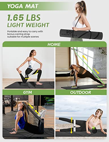 Yoga Starter Kit 12 in 1 - Yoga Set Include Yoga Mat, Foam Roller, 4 Resistance Bands, Yoga Blocks 2 Pack with Strap, 2 Peanut Massage Balls, Yoga kit and Sets for Beginners - style: BLACK
