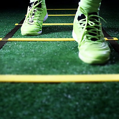 RiToEasysports Speed Training Ladder, Speed Training Ladder Footwork Exercise Tackle for Football Soccer Sports (Yellow) Soccer Training Equipment