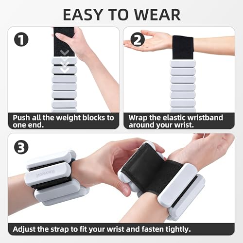 Wrist Ankle Weights for Women Men Workouts, 2lbs per Pair - color: Grey