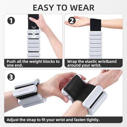 Wrist Ankle Weights for Women Men Workouts, 2lbs per Pair - color: Grey