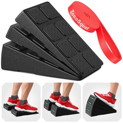 Squat Wedge Block Set of 3/5 - 960 LBS Capacity - Slant Board for Calf Stretching with 5 Stackable Angles - Calf Stretcher Slant Board - Workout Equipment - EPP Material for Exercise Equipment & Physical Therapy