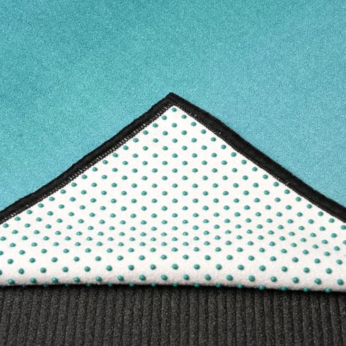 Eunzel Hot Yoga Mat Towel with Grip Dots, Printed Design 72" x 24" - color: Teal Flow