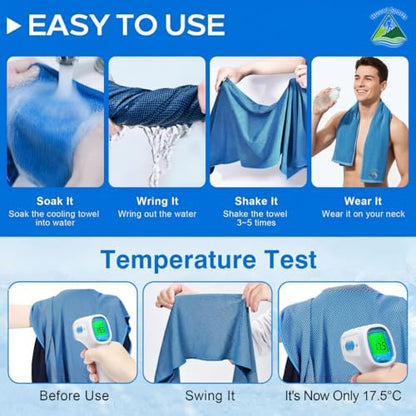 Cooling Towel 4 Pack, 40"x12" Ice Towel for Instant Relief, Microfiber Chilly Towel for Sports, Gym, Running, Yoga, Golf, Camping, Fitness (Mix A) - color: Mix a