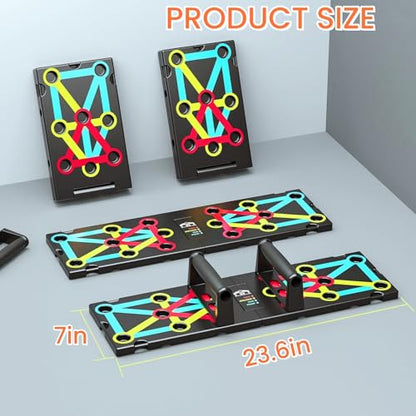 NAYSAYE Push-Up Board, Multi Functional Pilates Board with 4 Color, Push-Up Board Portable with Handle for Muscle Building, Home Fitness,12 Holes, 30 Holes