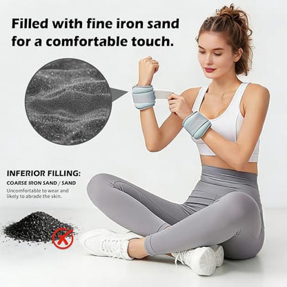 leikefitness Wrist/Ankle Weights Set of 2 (1 lb/2 lb/3 lb/5 lb Each) for Women,Men and Kids, Modularized Leg Weight Straps for Yoga, Walking, Jogging, Aerobics, Gym