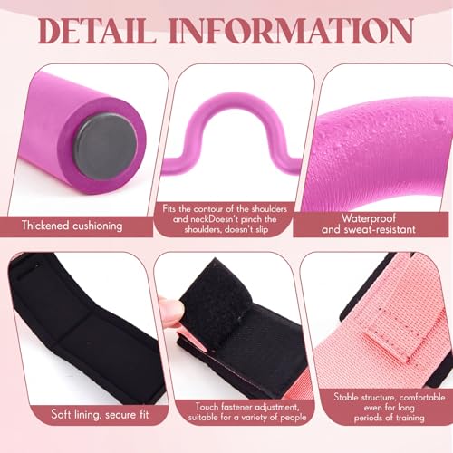 Gymnastics Training Equipment Set for Kids & Beginners, Shoulder Trainer with Adjustable Ankle Straps for Tumbling, Cheerleading, Dance, Handstand & Flexibility Training - color: Pink