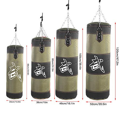 Boxing Punch Bag Heavy Duty Punching Bag with Chains for Boxing Training Fitness Sandbag(1m Green) Martial Arts
