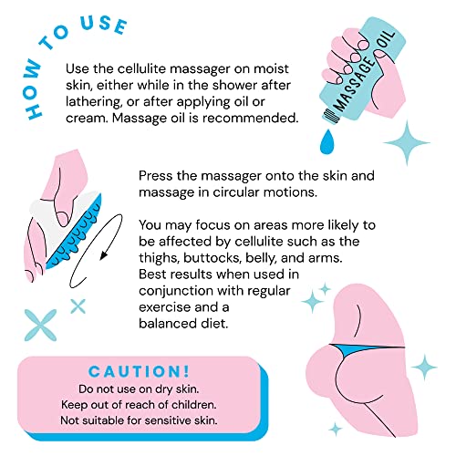 Scala Cellulite Massager Silicone, Bath Scrubber for Smoother Skin Aqua - color: Aqual