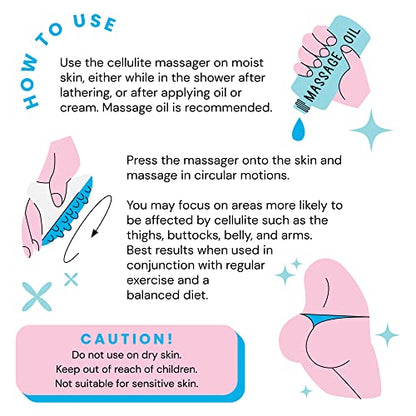 Scala Cellulite Massager Silicone, Bath Scrubber for Smoother Skin Aqua - color: Aqual