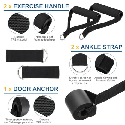 Resistance 5 Level Exercise Band for Working Out 150LB Mixcolor