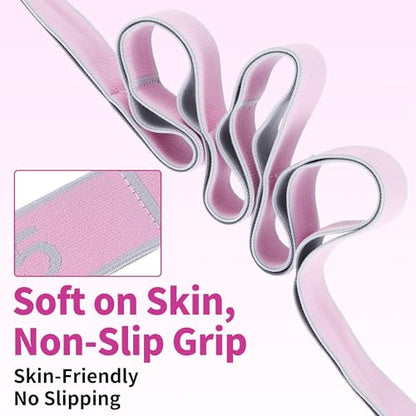 Stretch Strap, Yoga Stretching Band, Elastic Stretching Strap, Yoga Stretch Strap with 8 Loops, for Effective Stretching - color: Pink