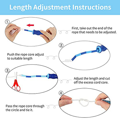 Jump Rope, Adjustable Length Tangle-Free Segmented Soft Beaded Skipping Rope, Fitness Jump Rope for Kids, Man, and Women Weight Loss 9.2 Feet