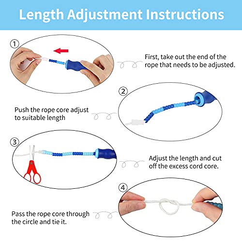 Jump Rope, Adjustable Length Tangle-Free Segmented Soft Beaded Skipping Rope, Fitness Jump Rope for Kids, Man, and Women Weight Loss 9.2 Feet - color: Green+Pink+Blue