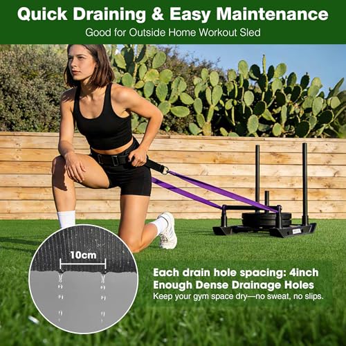 Yescom Sports Sled Strips Turf Gym Turf Flooring for Weight Sled Push Gym - size: 0.8"H-3'x33'(100Sq.Ft)