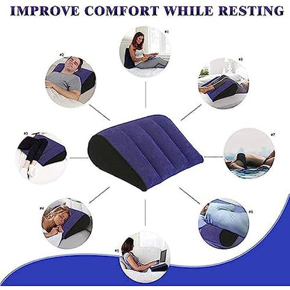 Inflatable Foam Body Pillow Sturdy Yoga Support Pillow, Wedge Pillow Yoga Mat Lumbar Stretcher, Improved Comfort Relief Knee and Back Pain Cushion - H