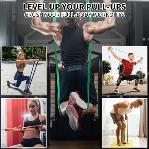 Pull Up Bar for Doorway, Upgrade Chin up Bar for Doorway Without Screws,Resistance Bands Set of 5 – Pull Up Assistance Bands for Men & Women