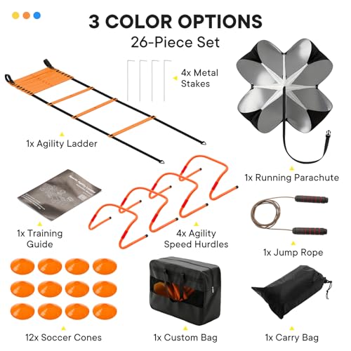 KMFurnilaAgility Ladder Speed Training Equipment Set