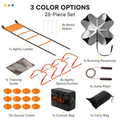 KMFurnilaAgility Ladder Speed Training Equipment Set