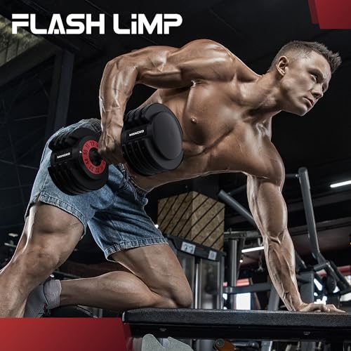 Flash Limp Adjustable Dumbbells 55LB Single Dumbbell 5 in 1 Free Dumbbell Weight Adjust with Anti-Slip Metal Handle, Ideal for Full-Body Home Gym Workouts