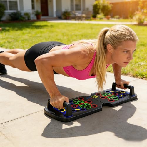 Multi-Function Push Up Board, Portable Home Fitness Equipment, for Father Papá Easter, Color-Coded Push Up Stand for Full Body Chest, Shoulder, Back & Arm Muscle Training