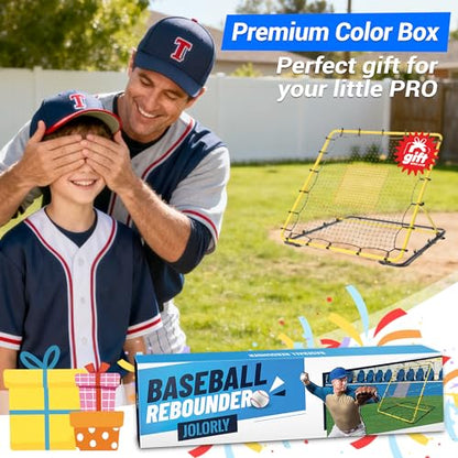 Heavy Duty Baseball Rebounder Net Fielding Trainer Pro Softball Pitch Back Bounce Pitchback for Ground, Line Drive, Fly Ball Return Settings - size: 4 x 4.5 ft