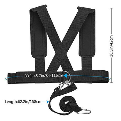 Drfeify Reinforced Stiching Sled Harness, Shoulder Strap With Elastic Rope and Belt, for Speed Training, Resistance, and Team Sports