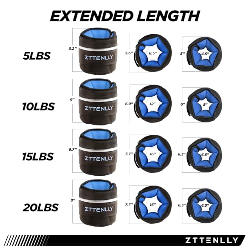 Adjustable Ankle Weights 1-5/10/15/20LBS Pair with Carry Bag - Breathable Fabrics, Reflective Trim - Strength Training Leg Wrist Arm Ankle Walking Weights Sets for Women Men Kids - color: Blue, size: 5-lb pair (2.5 lbs each)