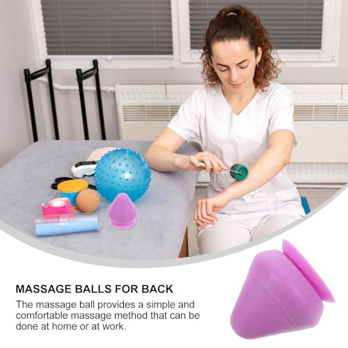 Beavorty 1Pcs Mountable Massage Ball Trigger Point Cone Massage Ball with Suction Cup Massager Wall Ball Massager Deep Tissue Massage Tool for Back Foot Neck Plantar Fasciiti-s Purple