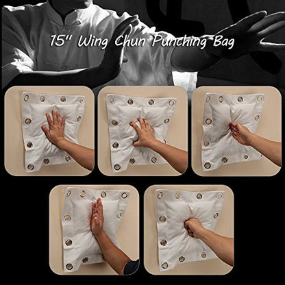 Canvas Wall Bag for Wing Chun Kung Fu Boxing Training Punch Bag Striking Sand Bag - color: White
