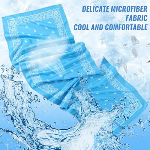 10 Pack Paisley Cooling Towels 40"x12" Microfiber Ice Towels Bulk for Neck & Face Summer Quick-Dry Sweat Rags for Gym Yoga Golf Running Sport Hot Weather Gifts
