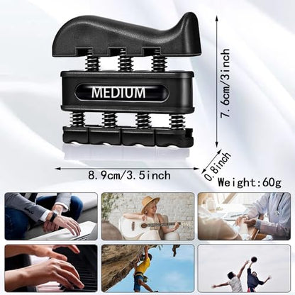 4 Weights Total 8 Piece Grip Strength Trainer Set,Hand Grip Finger Exerciser,Finger Strengthener,Work Fitness Musician Finger Relaxation
