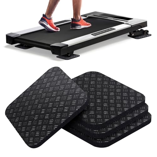 Treadmill Mat Pads 4PCS- Double-Sided Non-Slip - Anti Vibration Mat for Treadmill, Walking Pad, Exercise Bike - Hardwood Floors Protection