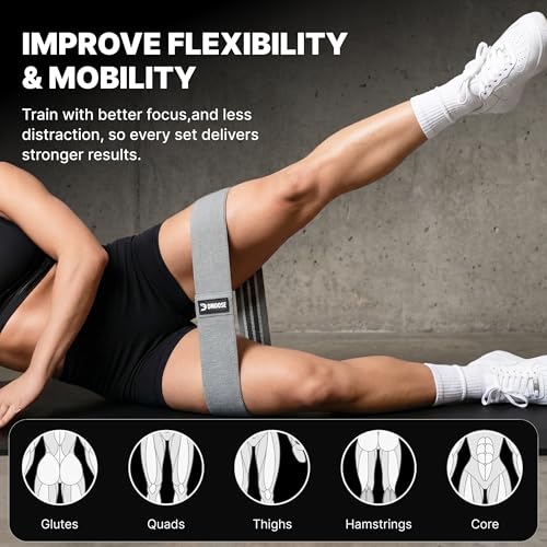 DMoose Fitness Hip Circle Band, Set of 3 Booty Bands for Women & Men, Cloth Resistance Bands to Exercise Butts, Glutes & Legs, Perfect for Yoga, Pilates, Strength Training & Home Gym Workout